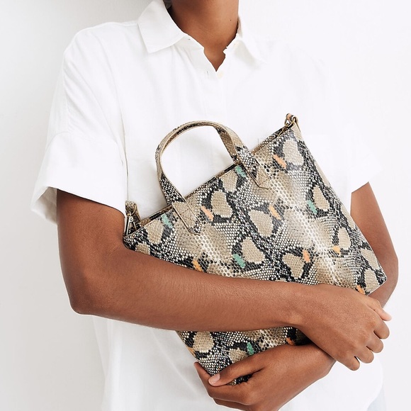 Madewell Handbags - Madewell NWT❗️The Zip-Top Small Transport Crossbody: Snake Embossed